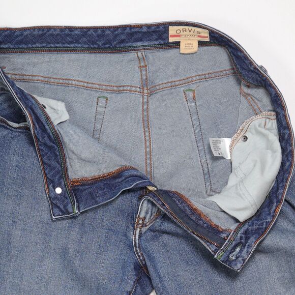 Orvis 5 Pocket Jeans 2XM2 Trust Your Fly Royal Wulff Flex Denim Mens 40 x 28.5 - Picture 6 of 10